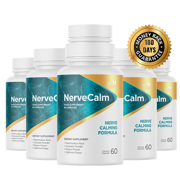 NerveCalm 6 bottle pack with 180 day guarantee